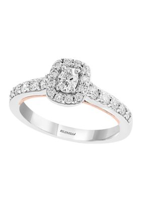 Effy 5/8 Ct. T.w. Oval Diamond Ring In 14K Rose And White Gold