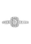 5/8 ct. t.w. Oval Diamond Ring in 14k Rose and White Gold