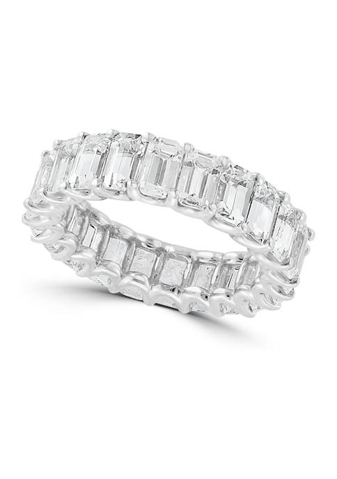 14K White Gold White Sapphire Ring