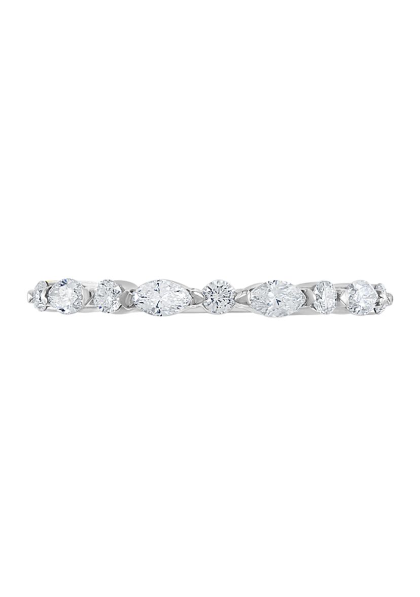 14K White Gold 3/8 ct. t.w.  Diamond Band