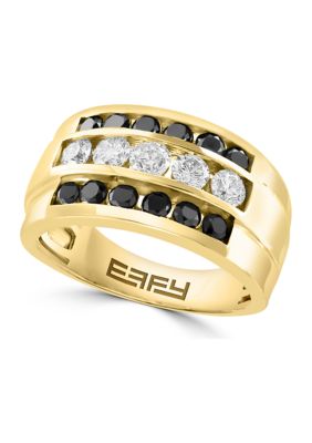 Effy Men's 1.92 Ct. T.w. Black Diamond Ring In 14K Yellow Gold