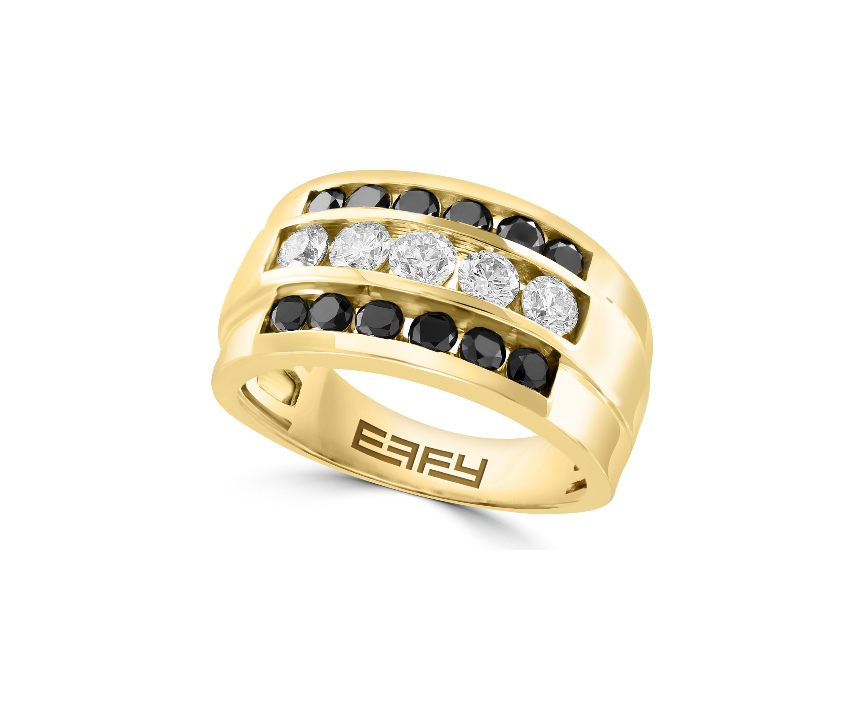 Mens 1.92 ct. t.w. Black Diamond Ring in 14K Yellow Gold