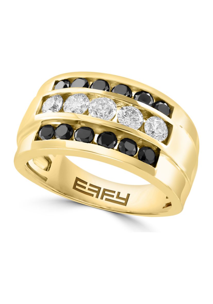 Mens 1.92 ct. t.w. Black Diamond Ring in 14K Yellow Gold