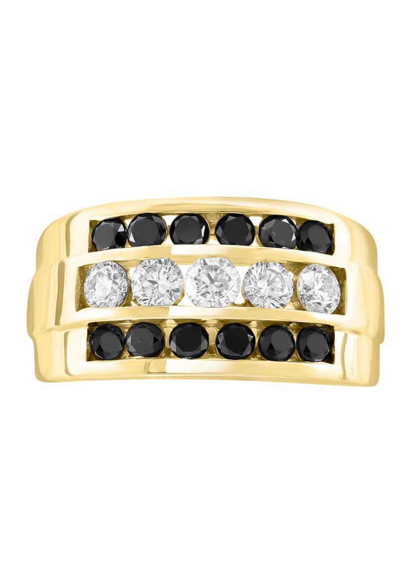 Mens 1.92 ct. t.w. Black Diamond Ring in 14K Yellow Gold