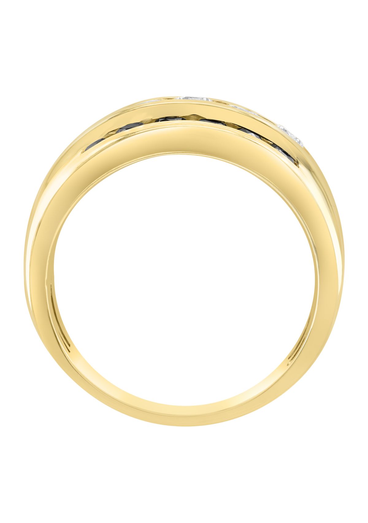 Mens 1.92 ct. t.w. Black Diamond Ring in 14K Yellow Gold
