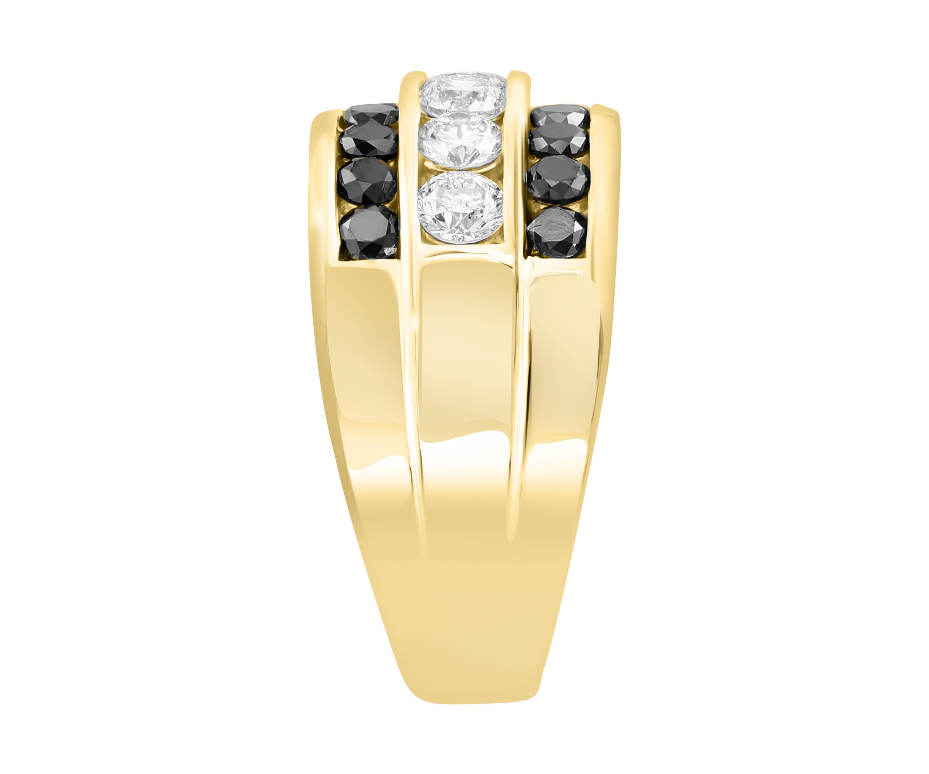Mens 1.92 ct. t.w. Black Diamond Ring in 14K Yellow Gold