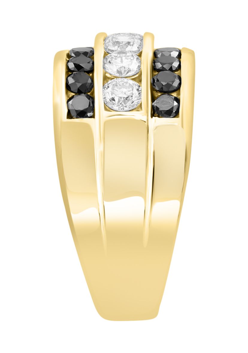 Mens 1.92 ct. t.w. Black Diamond Ring in 14K Yellow Gold