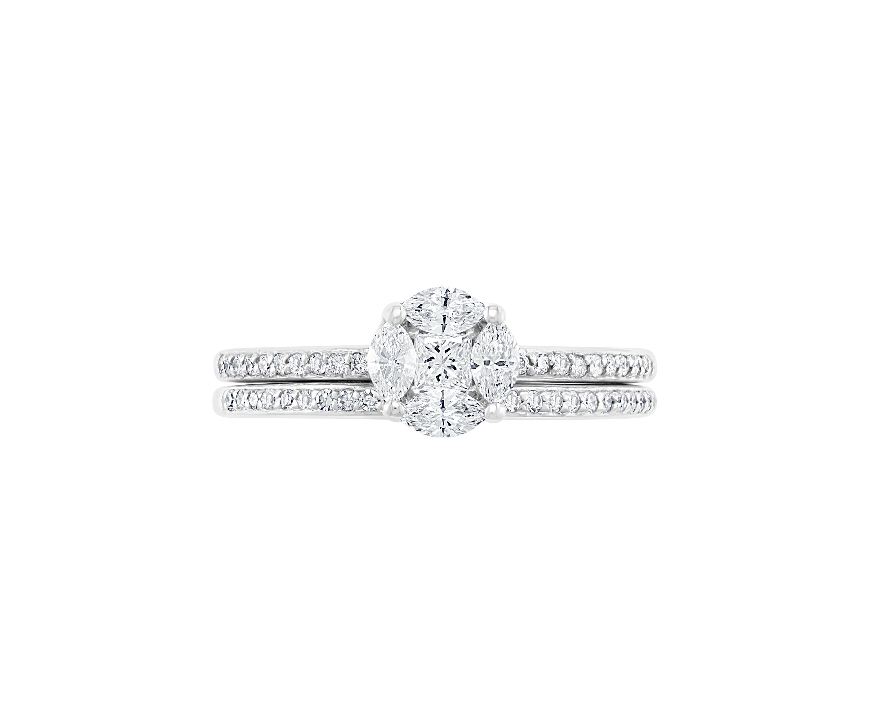 14k White Gold 1/2 ct. t.w. Diamond Ring