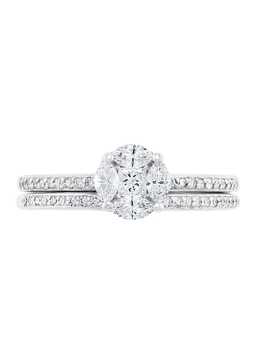 14k White Gold 1/2 ct. t.w. Diamond Ring
