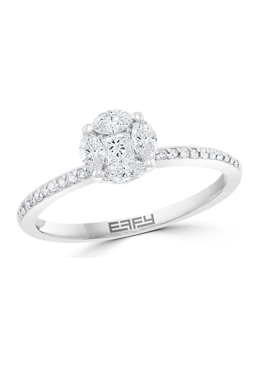 14k White Gold 1/2 ct. t.w. Diamond Ring