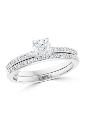 Effy 14K White Gold 1/2 Ct. T.w. Center Diamond Solitaire And Band Set