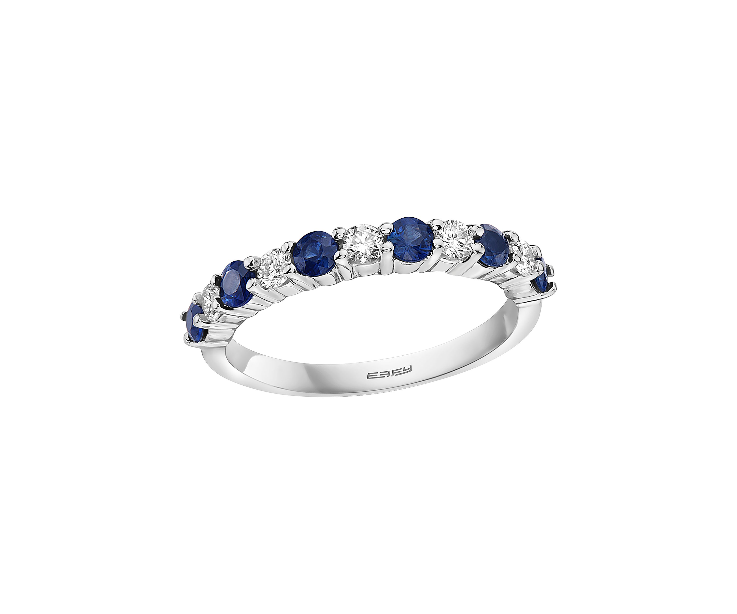1/2 ct. t.w. Diamond and 5/8 ct. t.w. Sapphire Ring in 14K White Gold