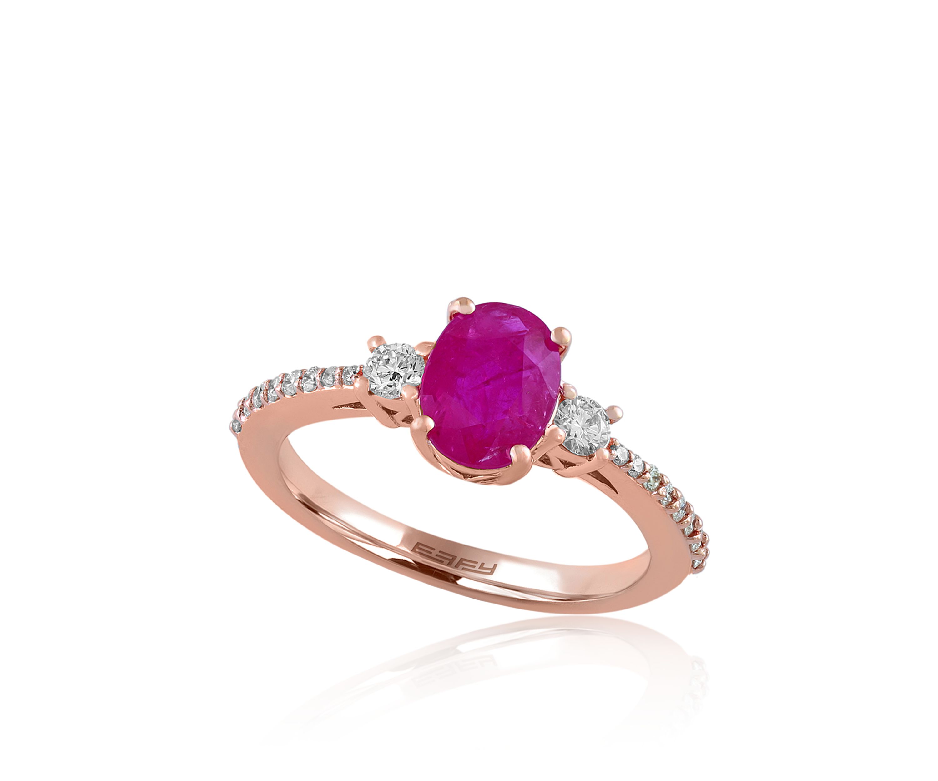 Ruby and Diamond Ring in 14k Rose Gold