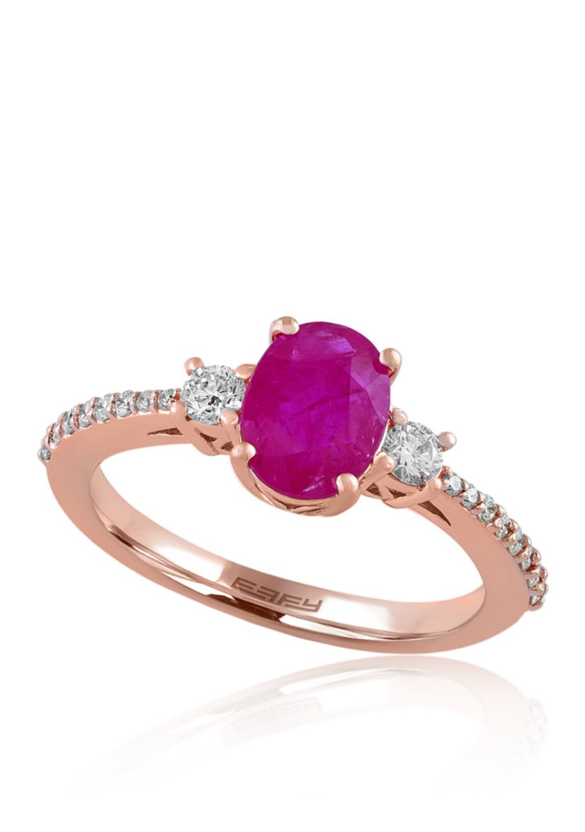Ruby and Diamond Ring in 14k Rose Gold