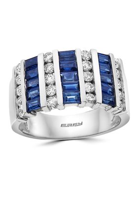 Effy 1.45 Ct. T.w. Sapphire And 5/8 Ct. T.w. Diamond Ring In 14K White Gold