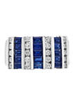1.45 ct. t.w. Sapphire and 5/8 ct. t.w. Diamond Ring in 14K White Gold