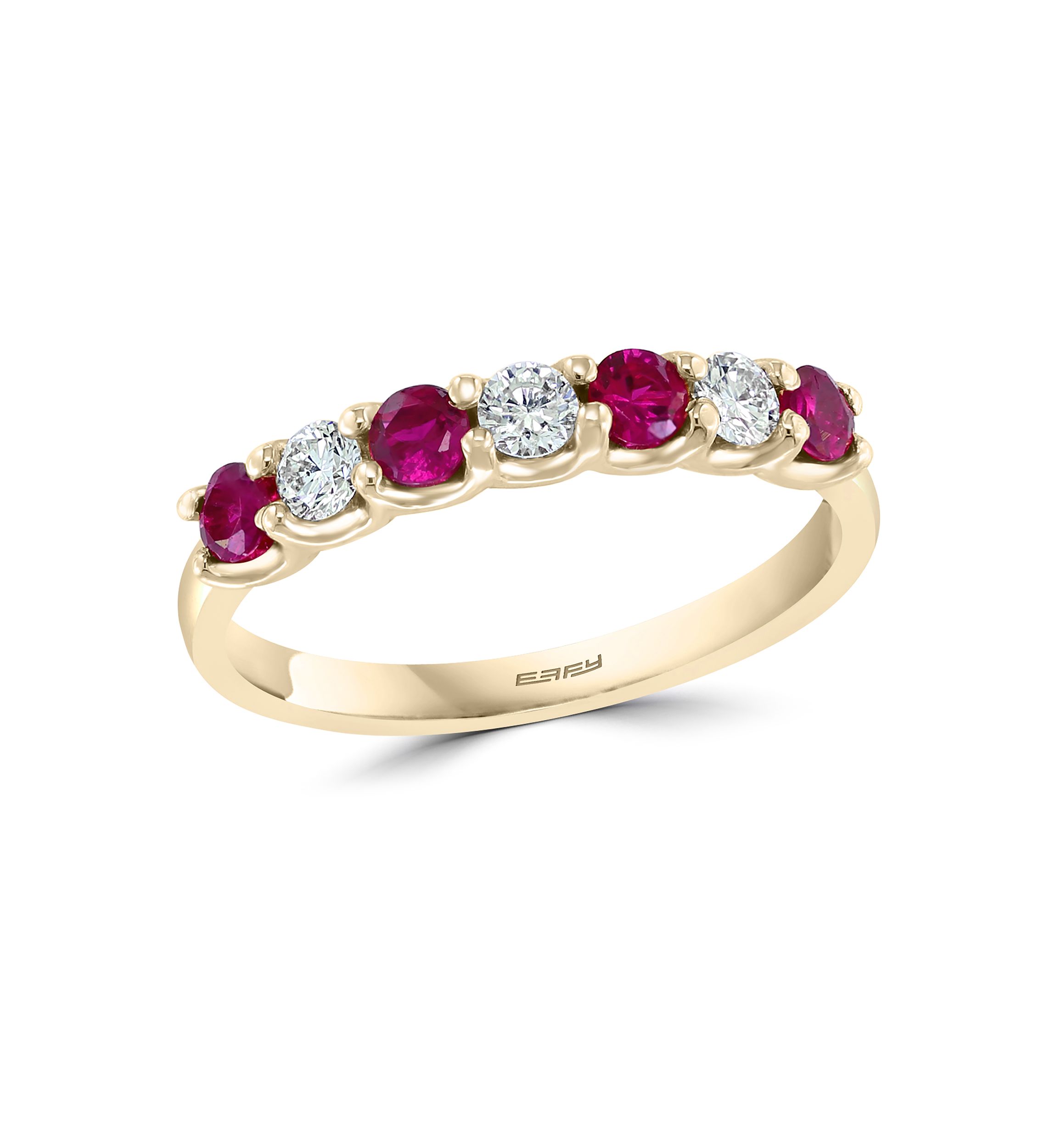 1/2 ct. tw. Ruby and 1/4 ct. tw. Diamond Ring in 14k Yellow Gold 