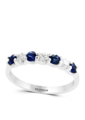 Effy Natural Sapphire And 0.25 Ct. T.w. Diamond Band Ring In 14K White Gold