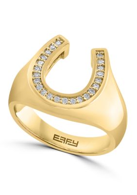 Effy Men's 1/4 Ct. T.w. Diamond Ring In 14K Yellow Gold