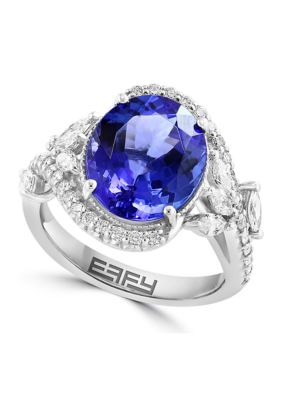 Effy Diamond And Tanzanite Ring In 14K White Gold