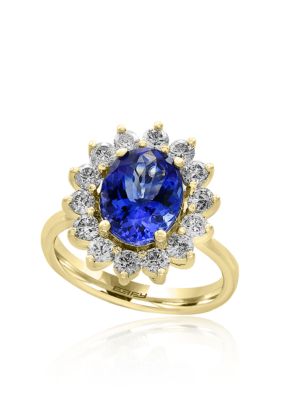 Effy® Tanzanite and Diamond Ring in 14K Yellow Gold | belk