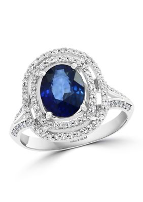 Effy 1.42 Ct. T.w. Natural Diffused Ceylon Sapphire And 3/8 Ct. T.w. Diamond Ring In 14K White Gold, 7 -  0607649633141