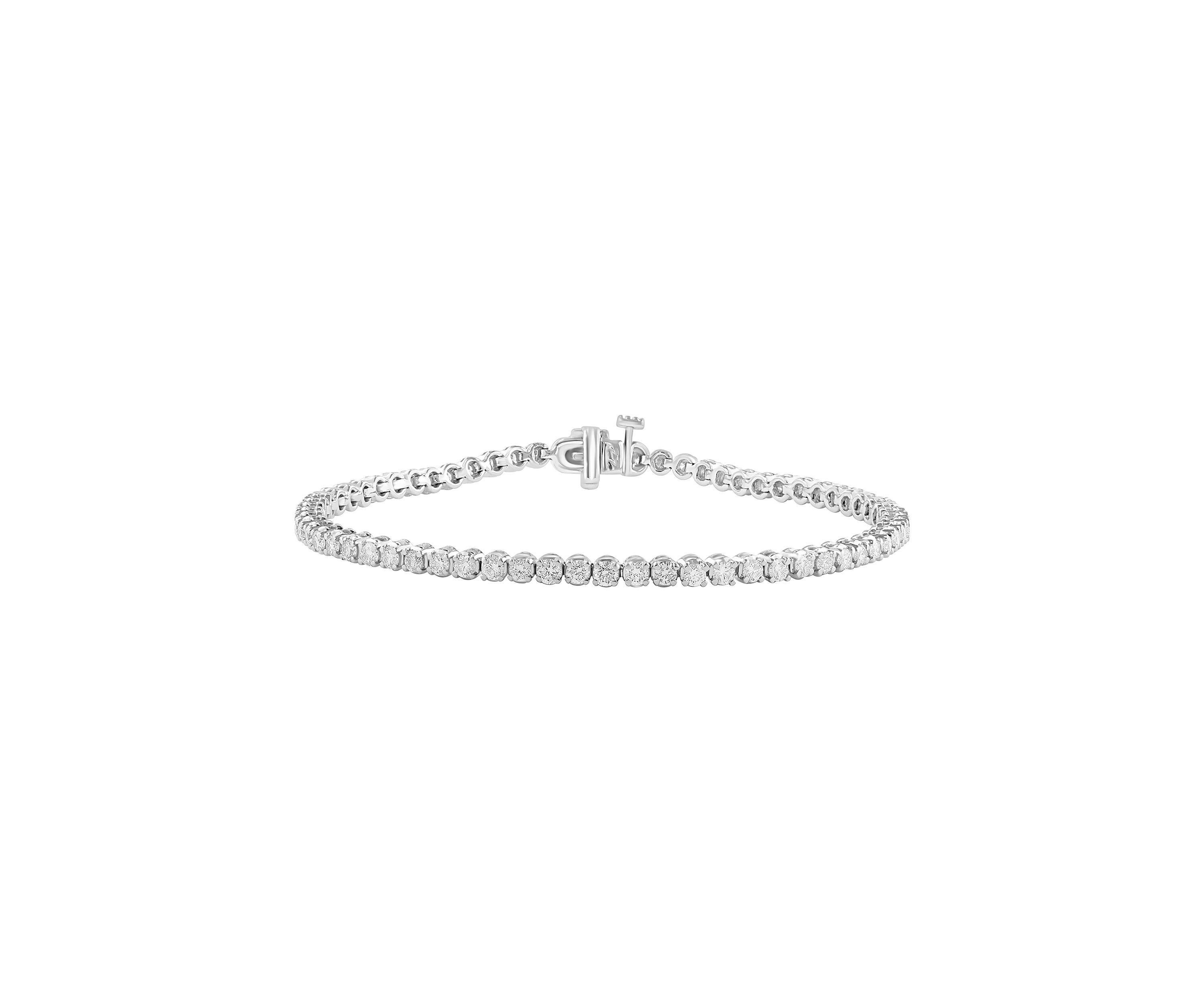 Lab Created 14K White Gold Lab Grown Diamond Bracelet 