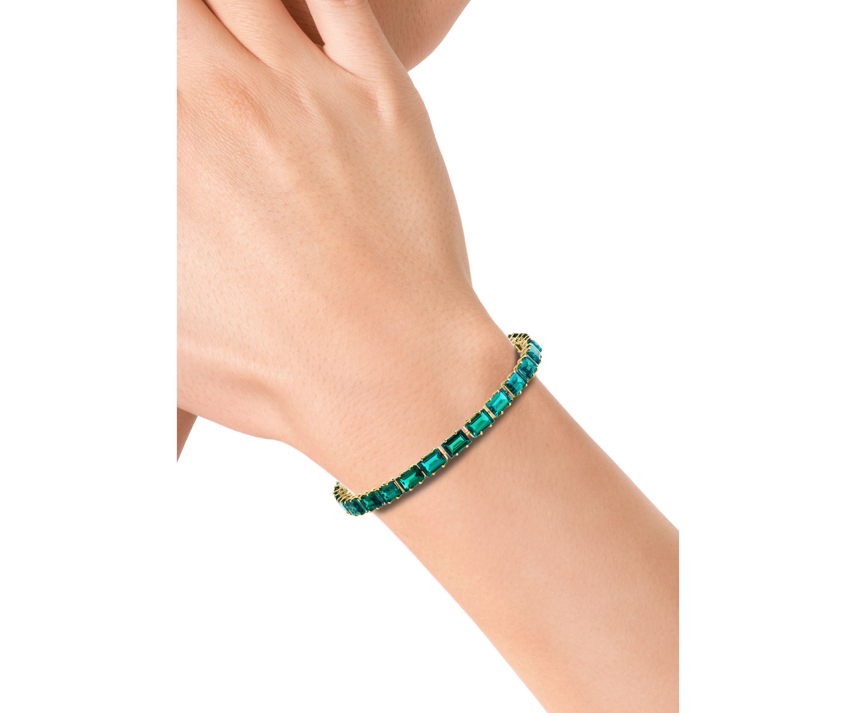 Lab Grown Emerald Bracelet in 14K Yellow Gold