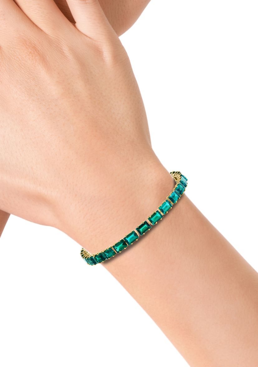 Lab Grown Emerald Bracelet in 14K Yellow Gold