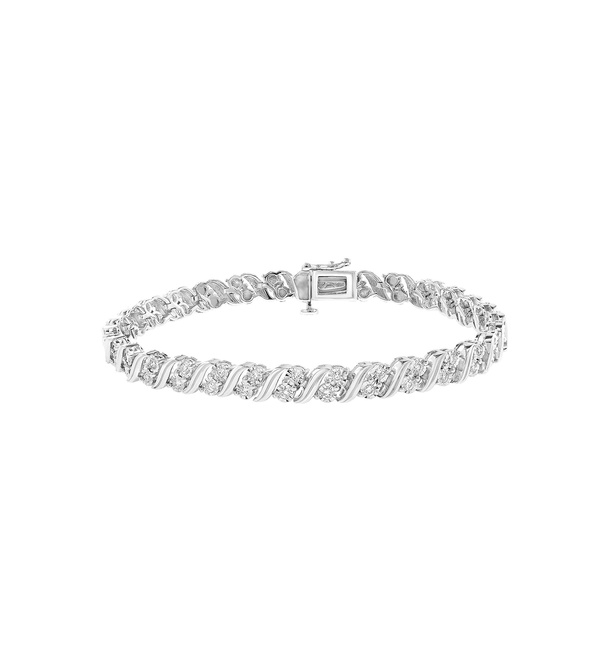 Lab Grown Diamond Bracelet in Sterling Silver