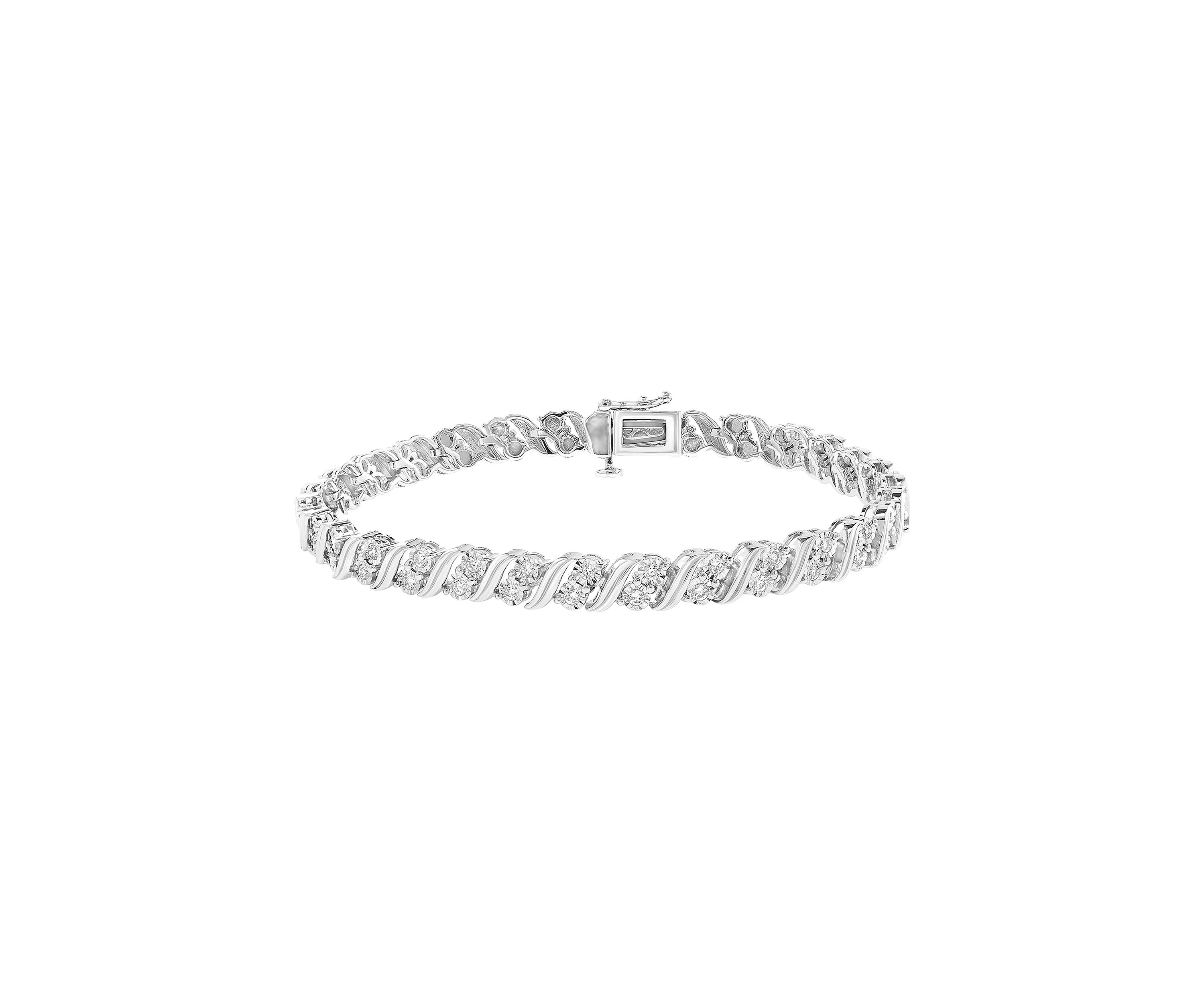 Lab Grown Diamond Bracelet in Sterling Silver