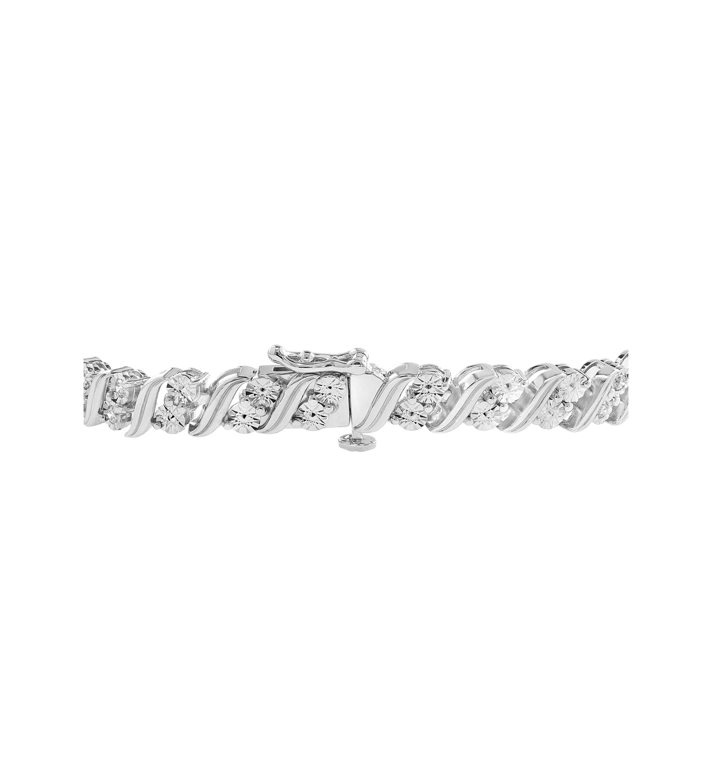 Lab Grown Diamond Bracelet in Sterling Silver