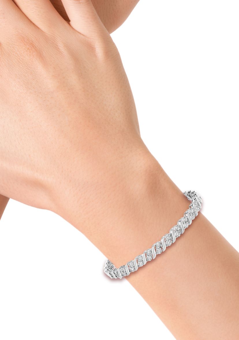 Lab Grown Diamond Bracelet in Sterling Silver