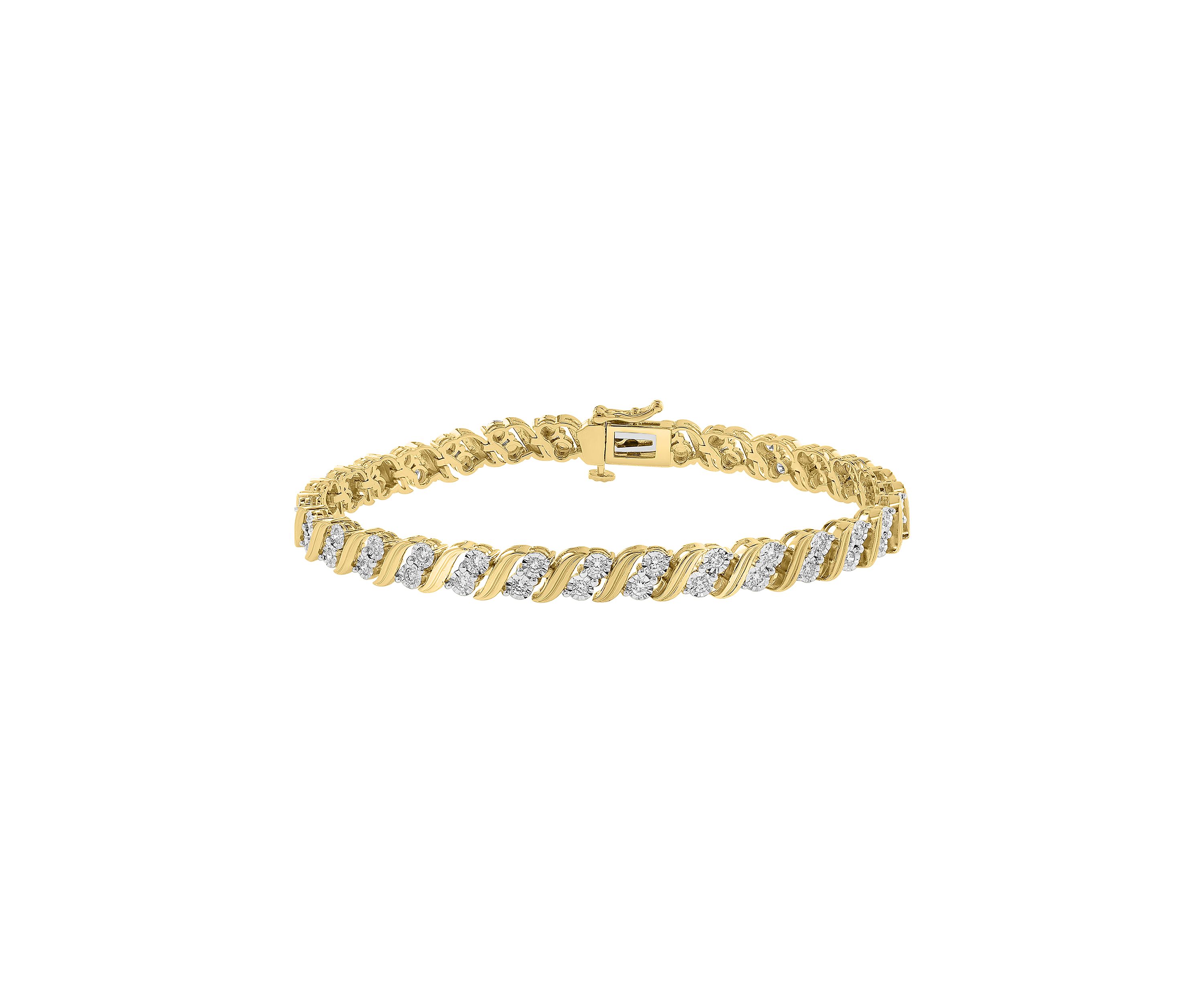 14KY Gold Plated Lab Grown Diamond Bracelet 