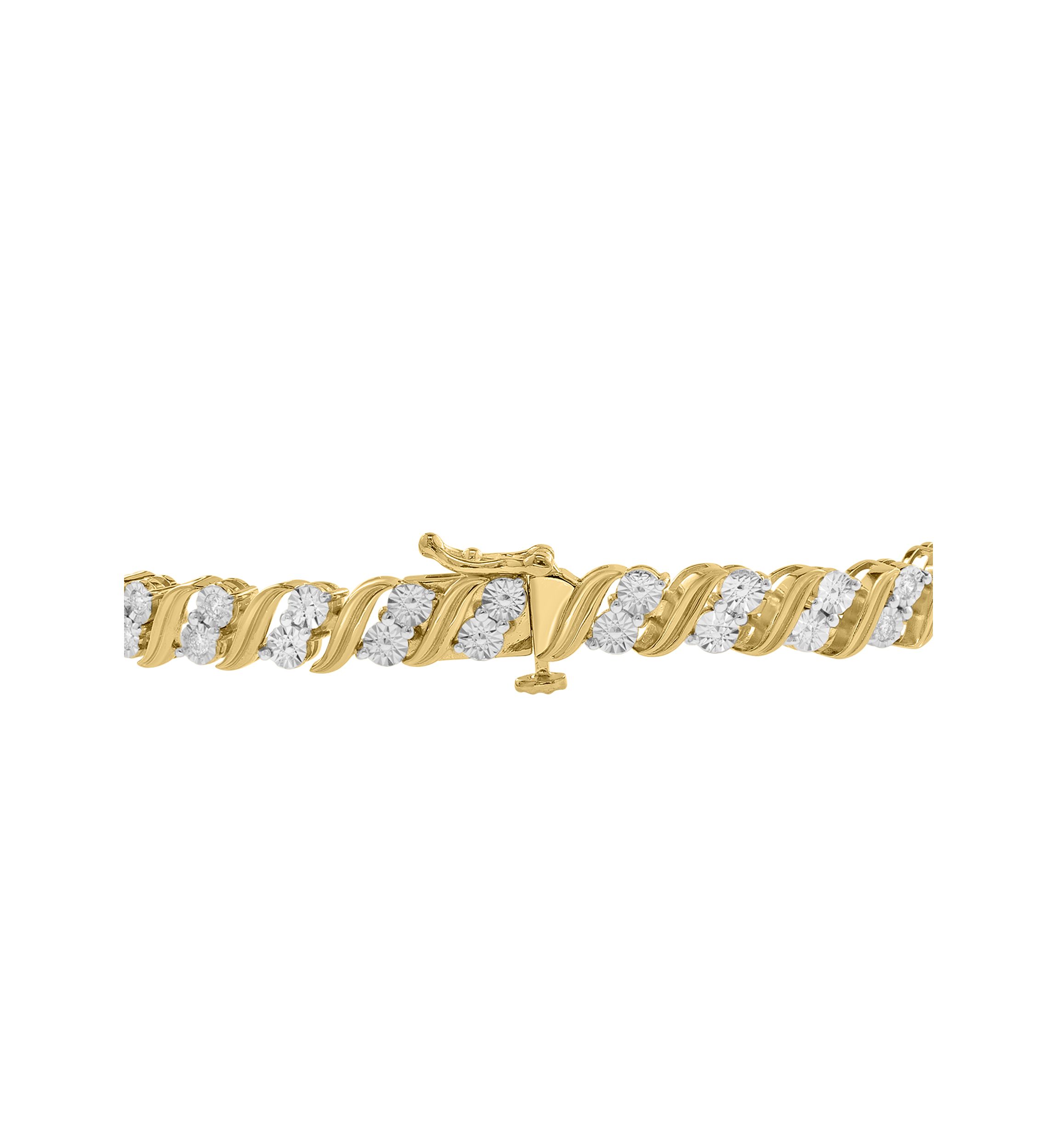 14KY Gold Plated Lab Grown Diamond Bracelet 