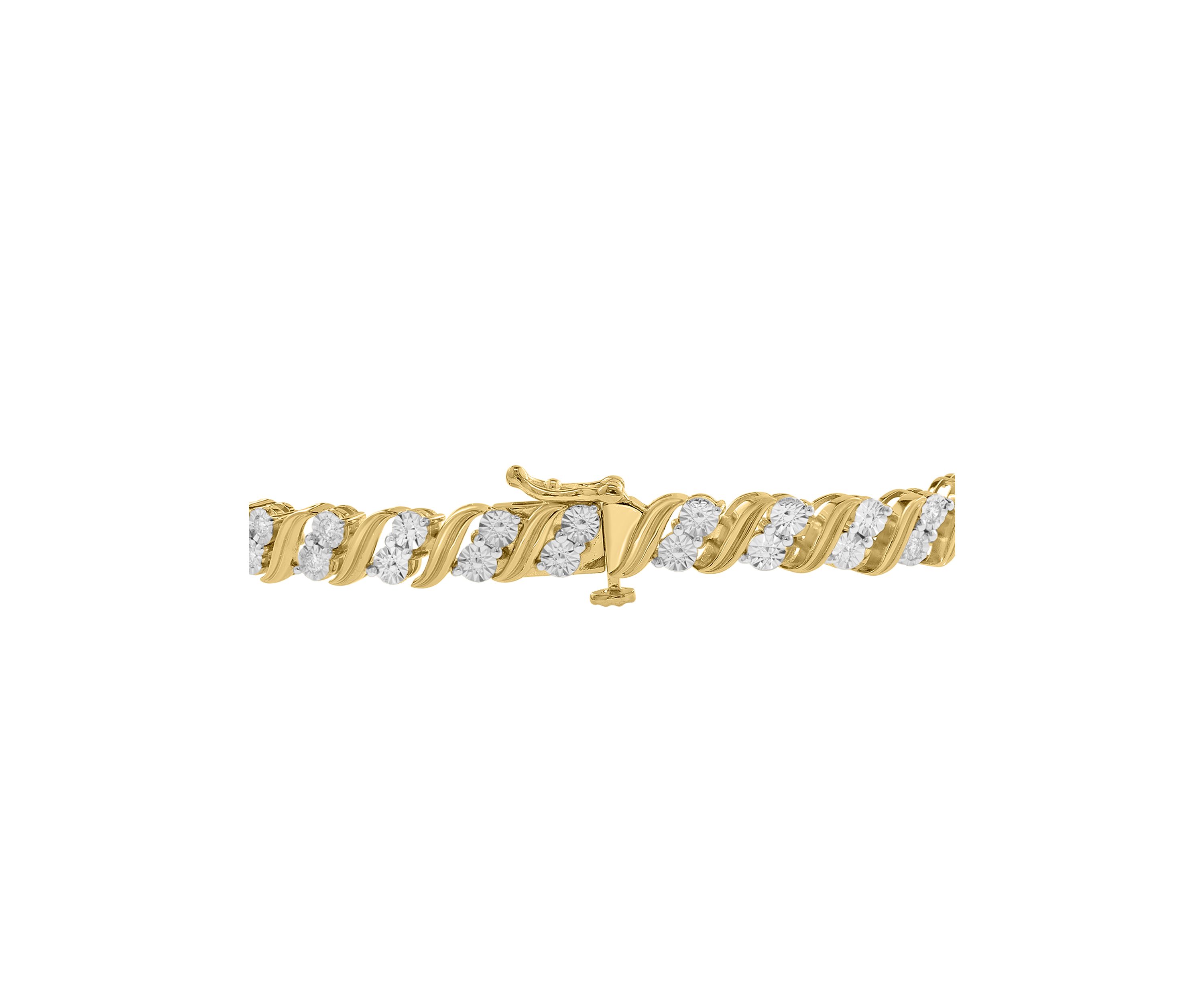 14KY Gold Plated Lab Grown Diamond Bracelet 