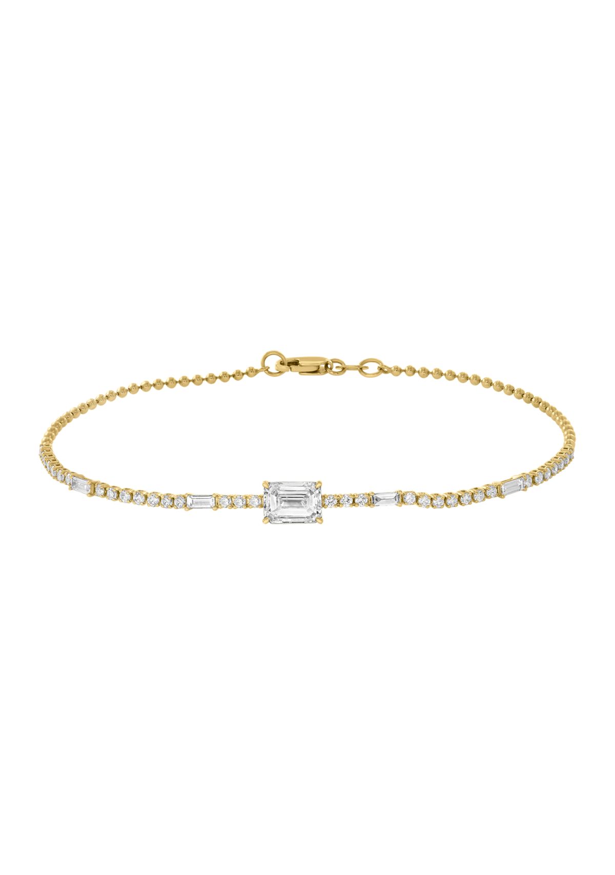 14K Yellow Gold Lab Grown Diamond Bracelet