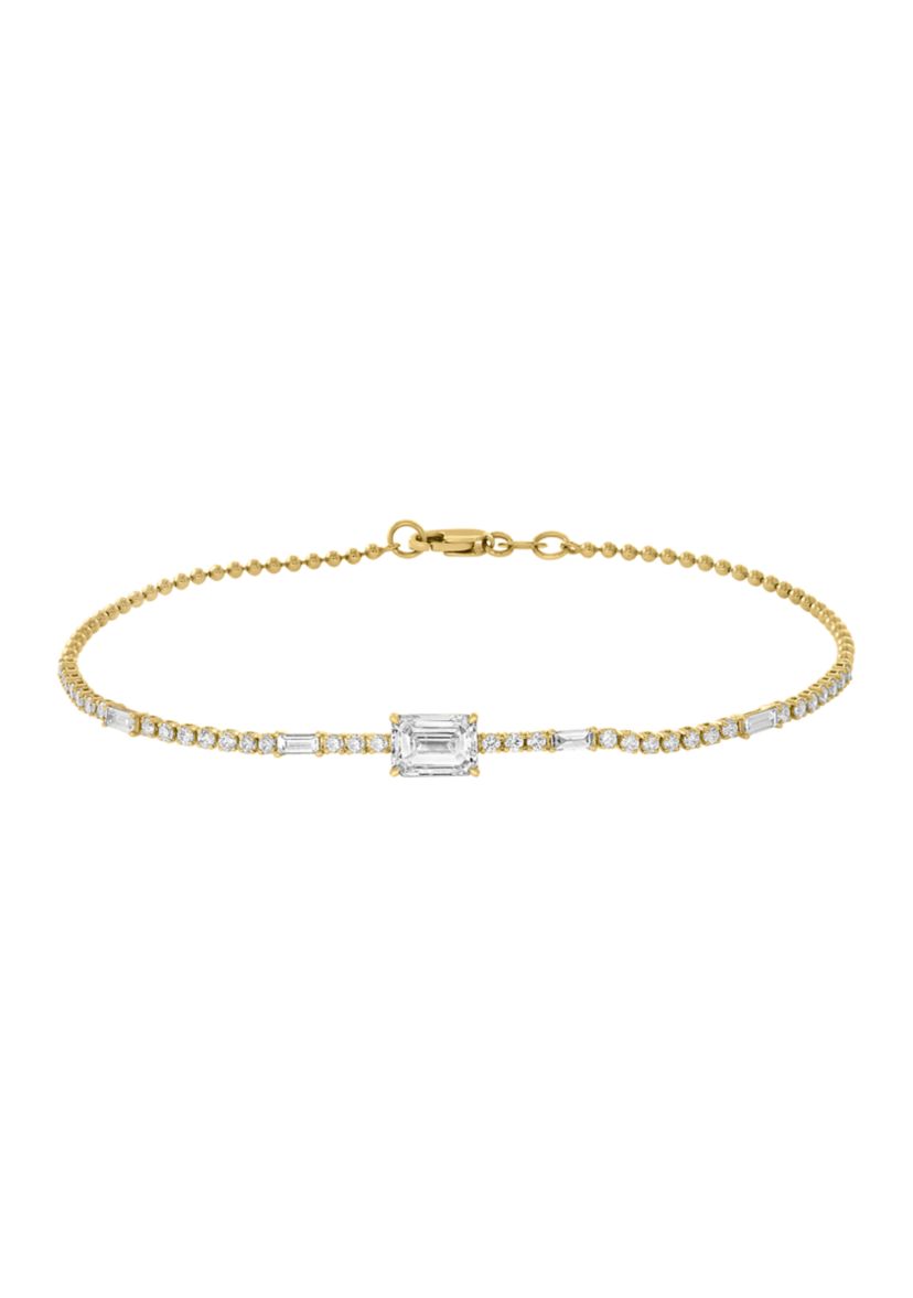 14K Yellow Gold Lab Grown Diamond Bracelet