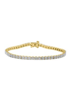 Effy 1/4 Ct. T.w. Diamond Bracelet In Gold Plated Sterling Silver