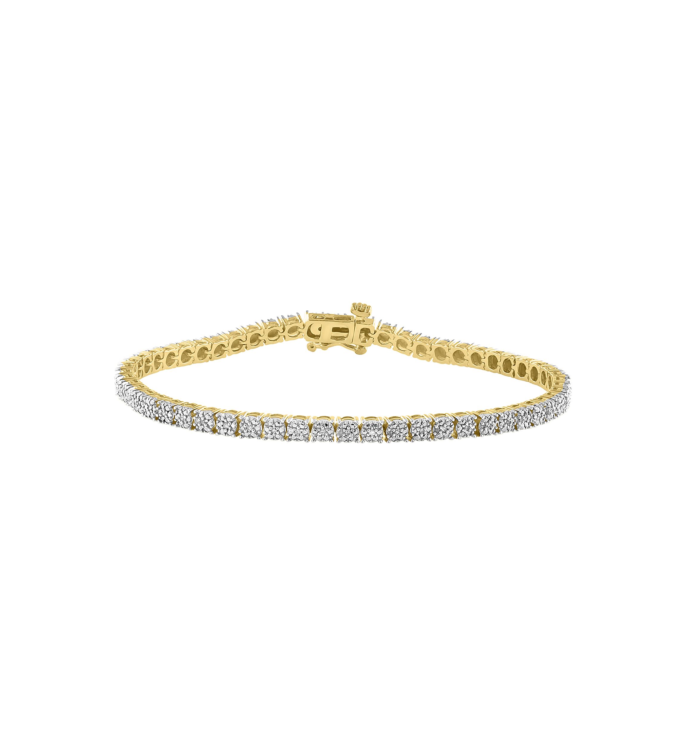 1/4 ct. t.w. Diamond Bracelet in Gold Plated Sterling Silver 