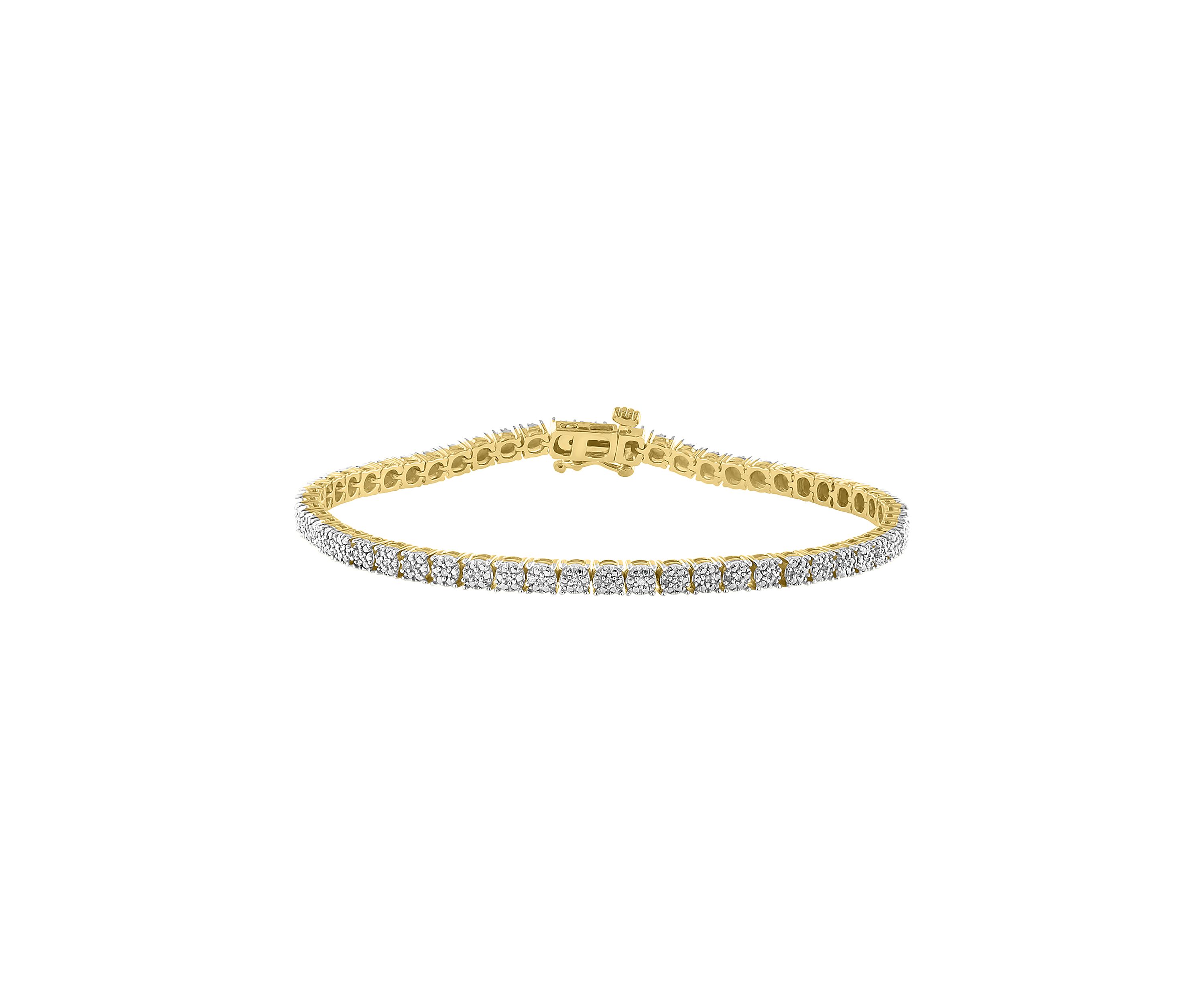 1/4 ct. t.w. Diamond Bracelet in Gold Plated Sterling Silver 