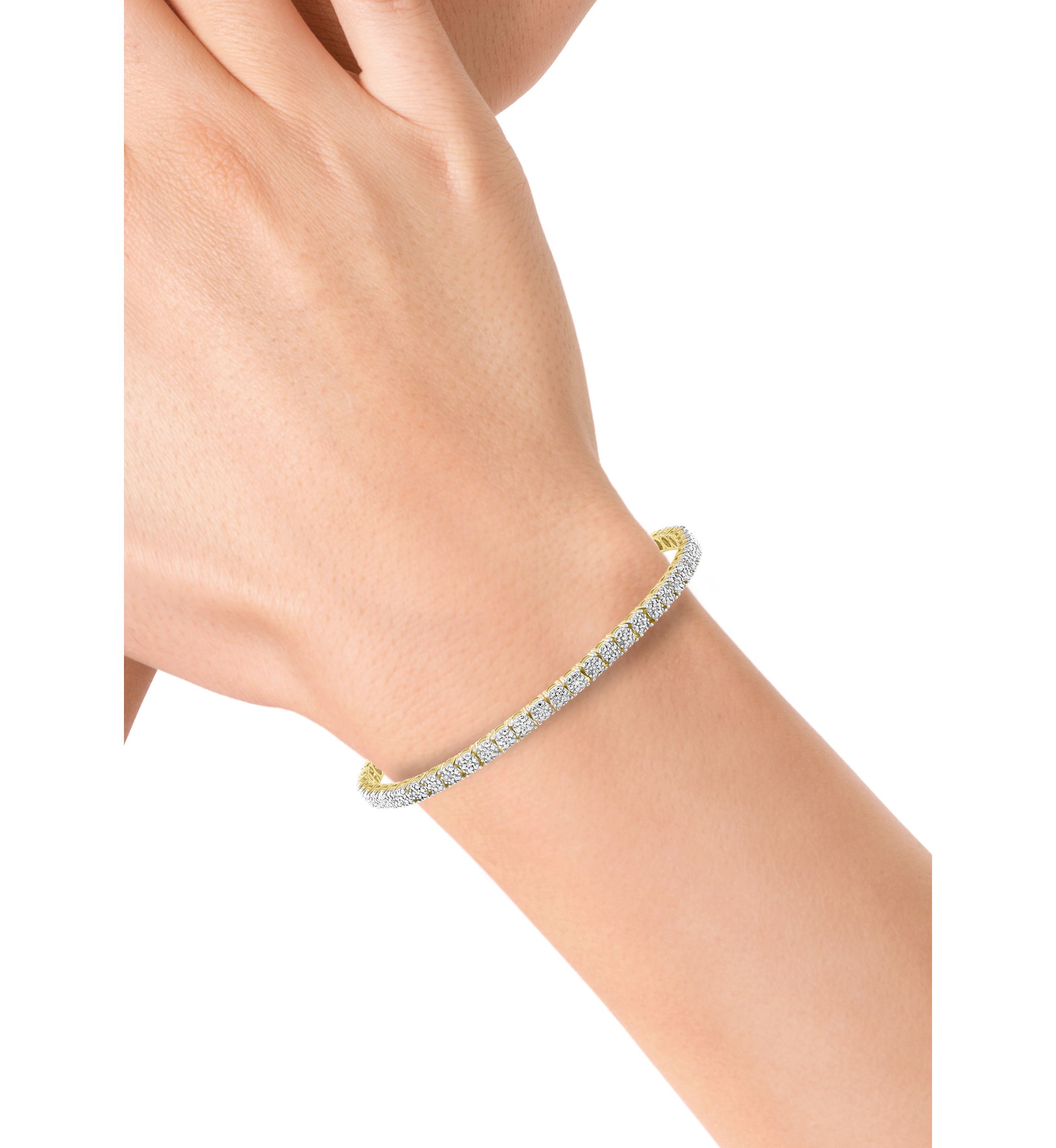 1/4 ct. t.w. Diamond Bracelet in Gold Plated Sterling Silver 