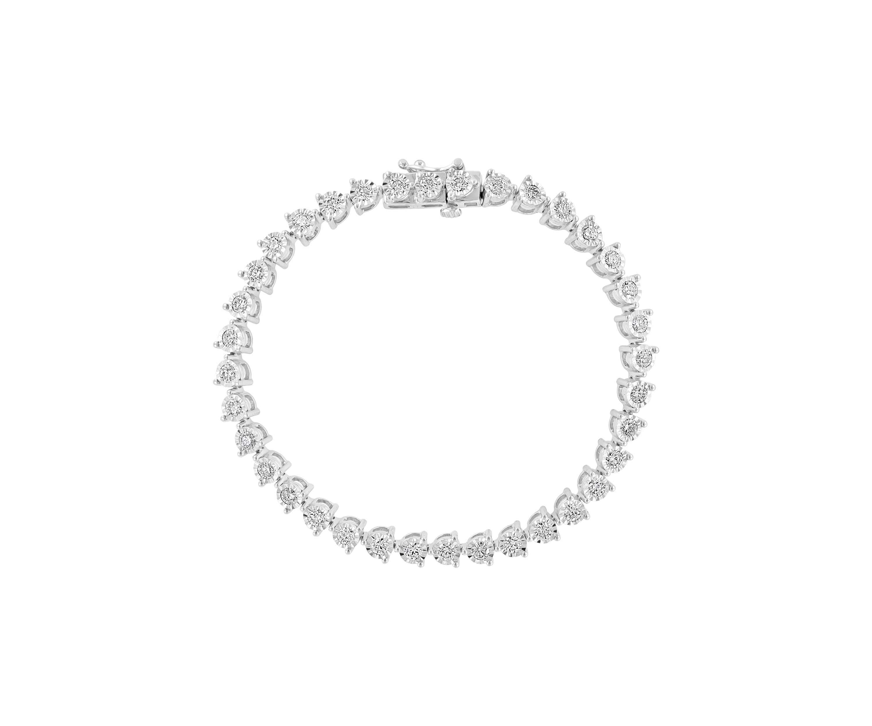 3 ct. t.w. Miracle Set Diamond Tennis Bracelet in 14K White Gold