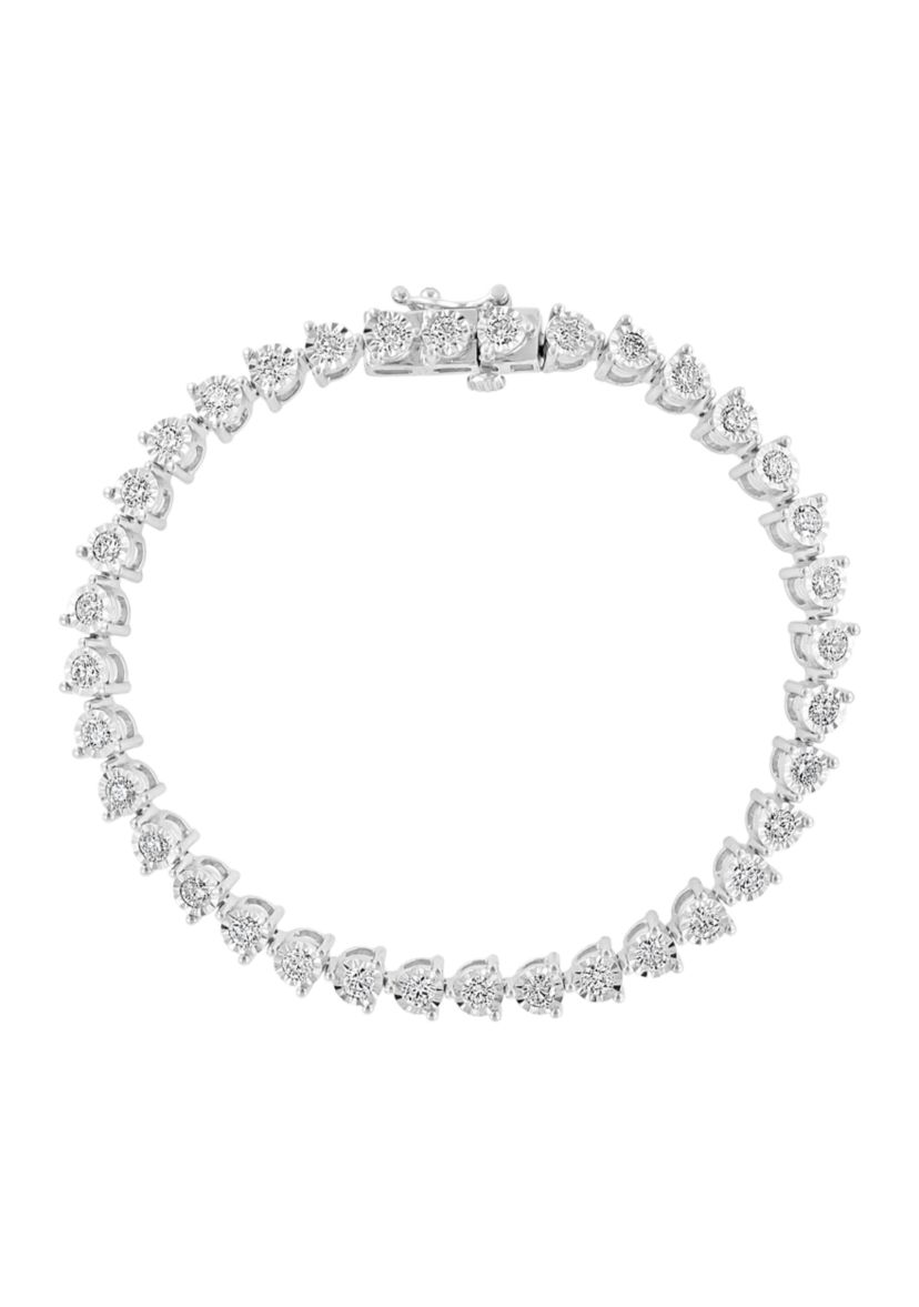 3 ct. t.w. Miracle Set Diamond Tennis Bracelet in 14K White Gold