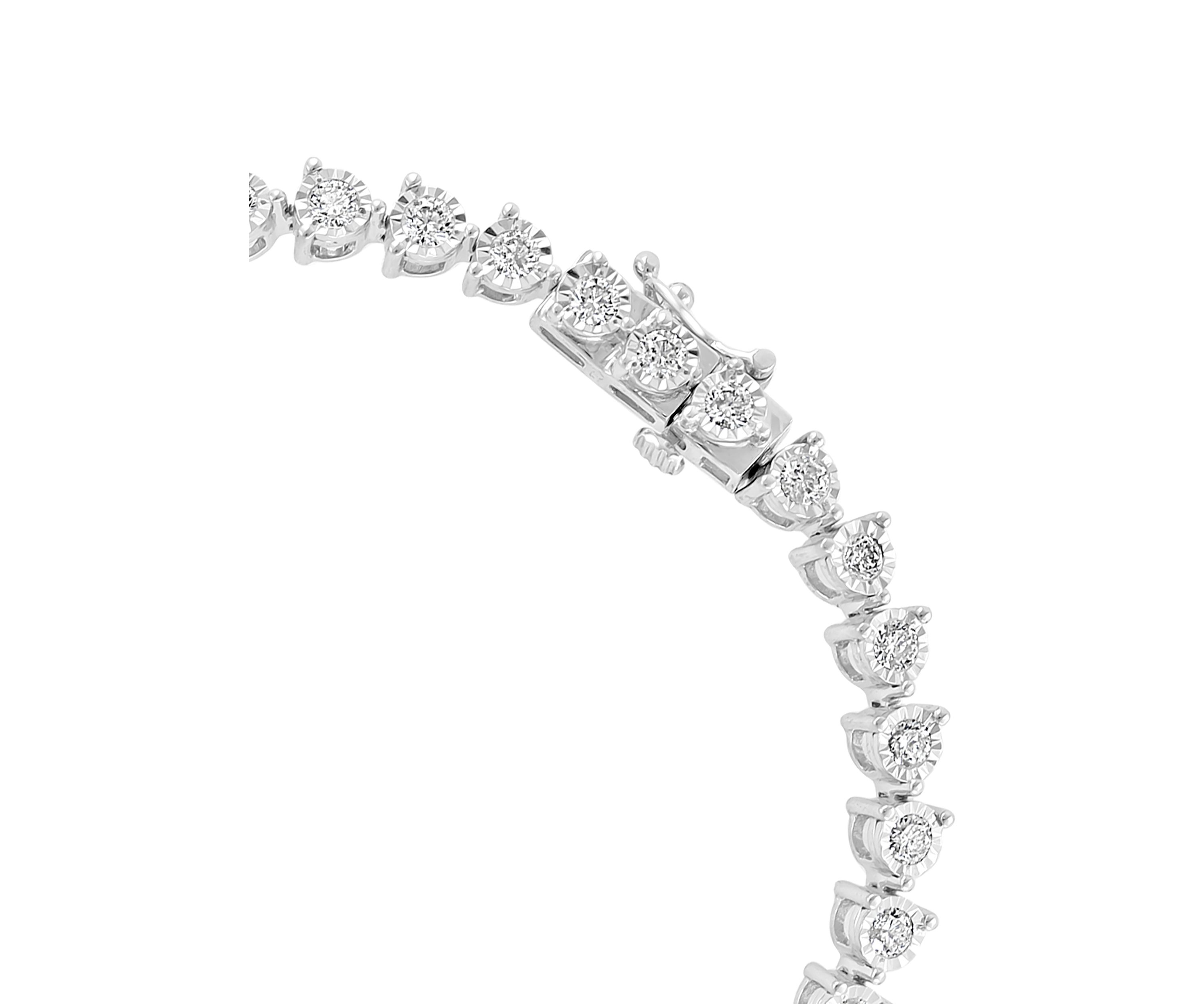 3 ct. t.w. Miracle Set Diamond Tennis Bracelet in 14K White Gold