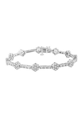 Effy 1 Ct. T.w. Miracle Set Diamond Bracelet In Sterling Silver