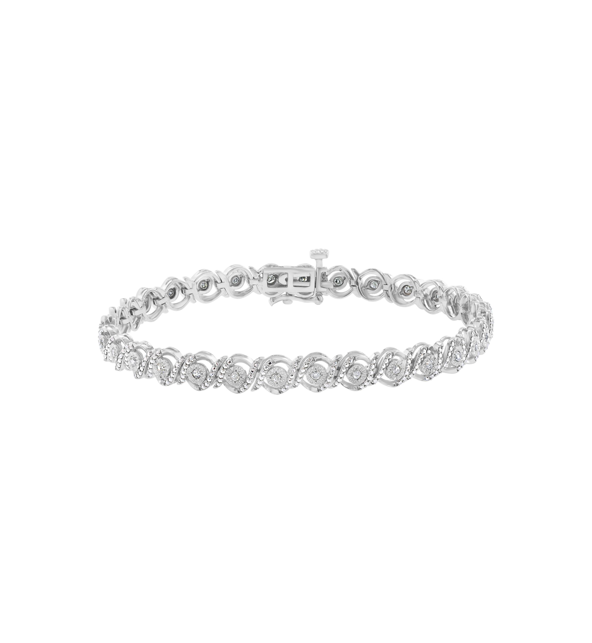 Sterling Silver Diamond Tennis Bracelet 