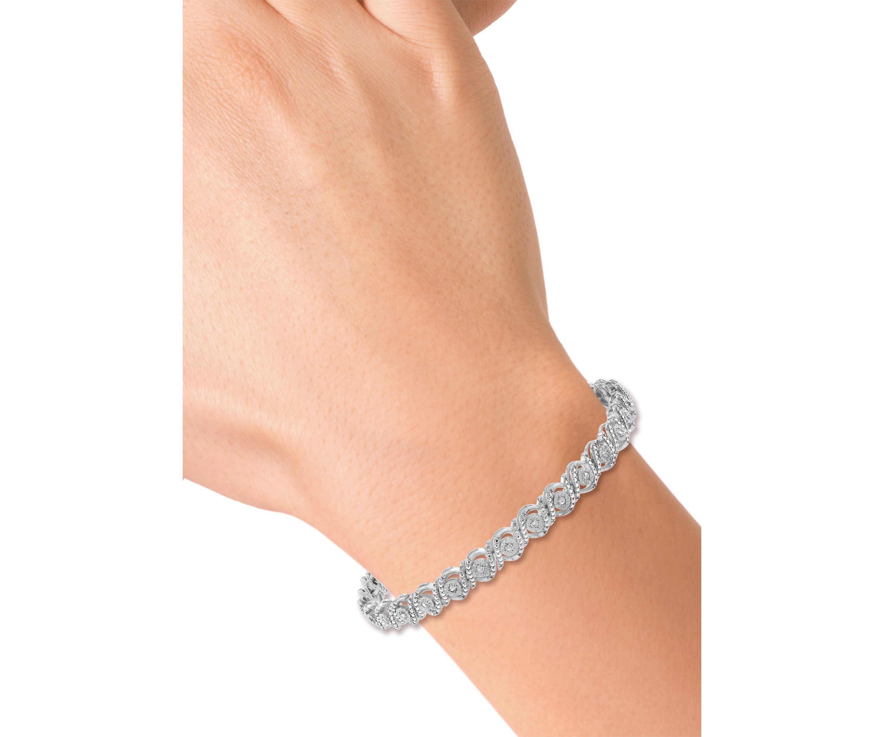 Sterling Silver Diamond Tennis Bracelet 