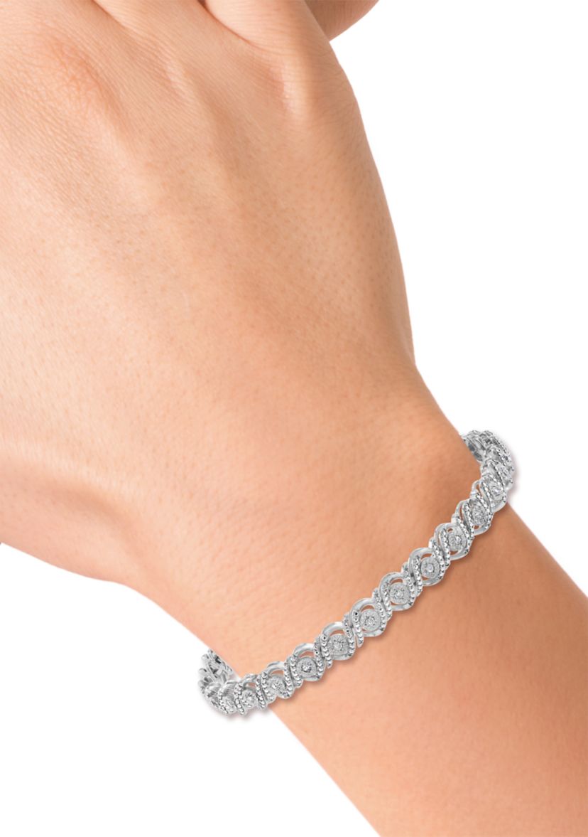 Sterling Silver Diamond Tennis Bracelet 