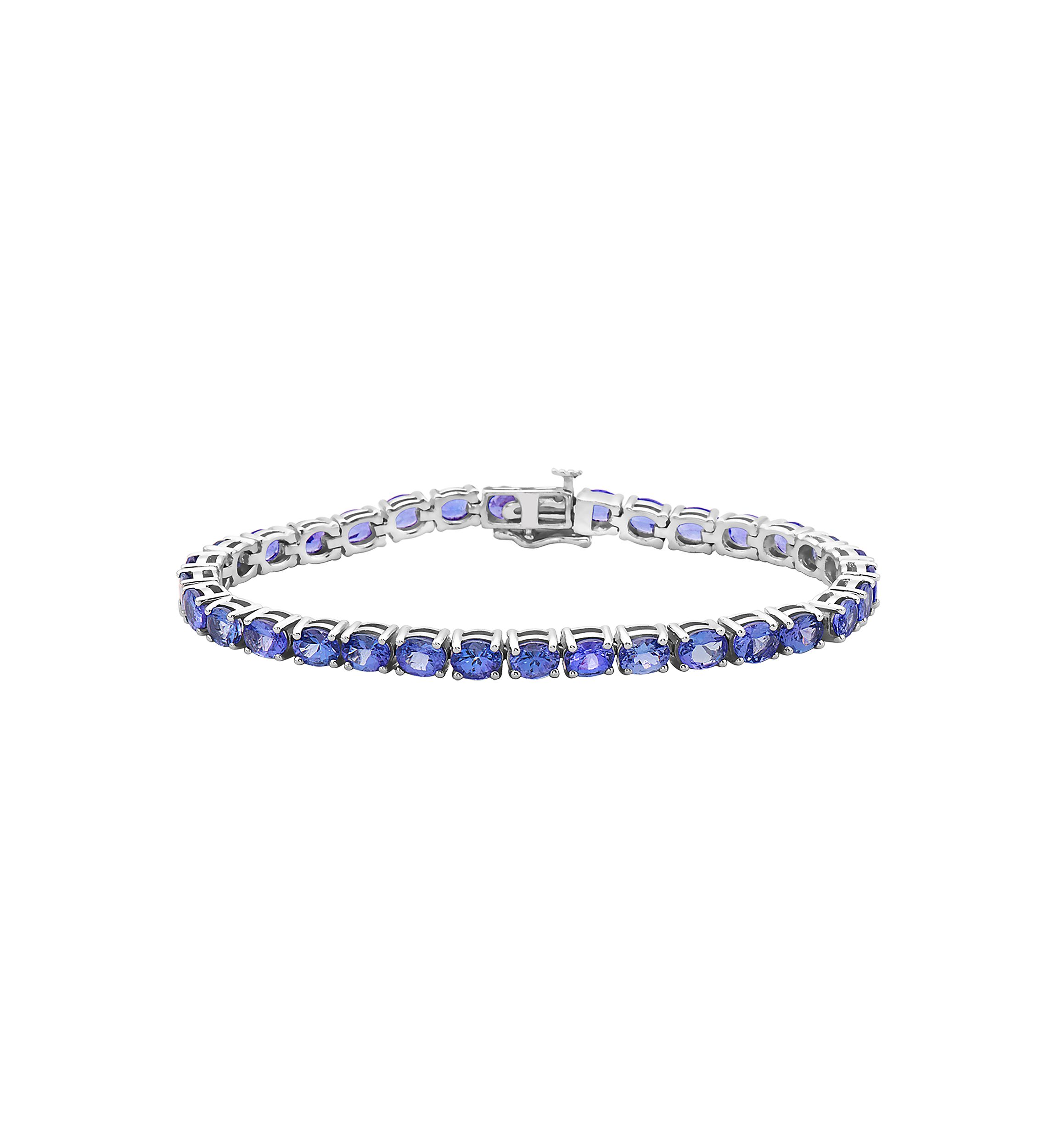  9.69 ct. t.w. Tanzanite Bracelet in Sterling Silver